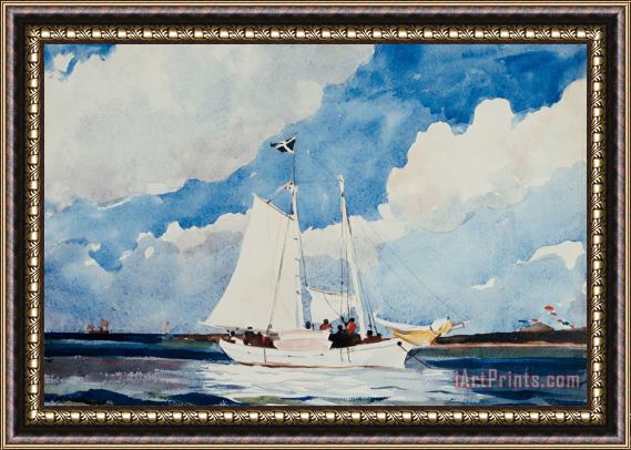 Winslow Homer Fishing Schooner in Nassau Framed Painting
