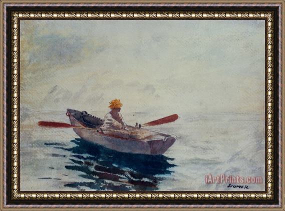 Winslow Homer In a Boat Framed Painting