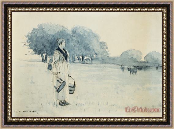 Winslow Homer Milkmaid Framed Painting