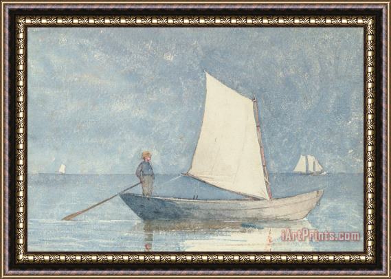 Winslow Homer Sailing a Dory Framed Print