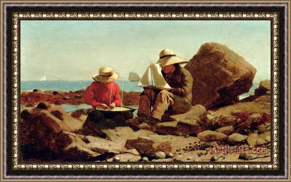 Winslow Homer The Boat Builders Framed Painting