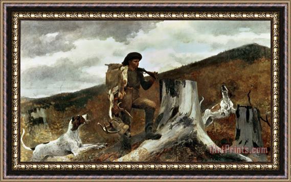 Winslow Homer The Hunter and his Dogs Framed Painting