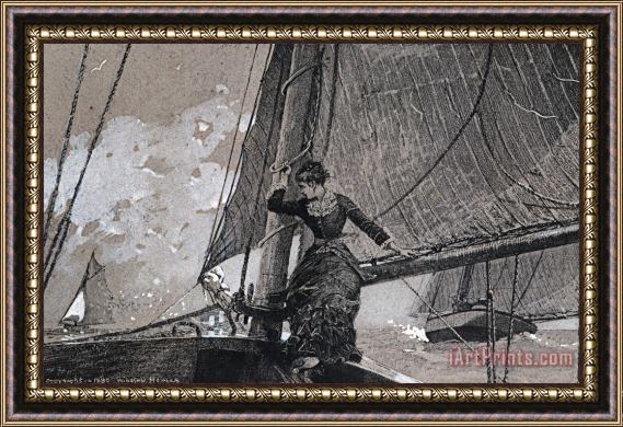 Winslow Homer Yachting Girl Framed Painting