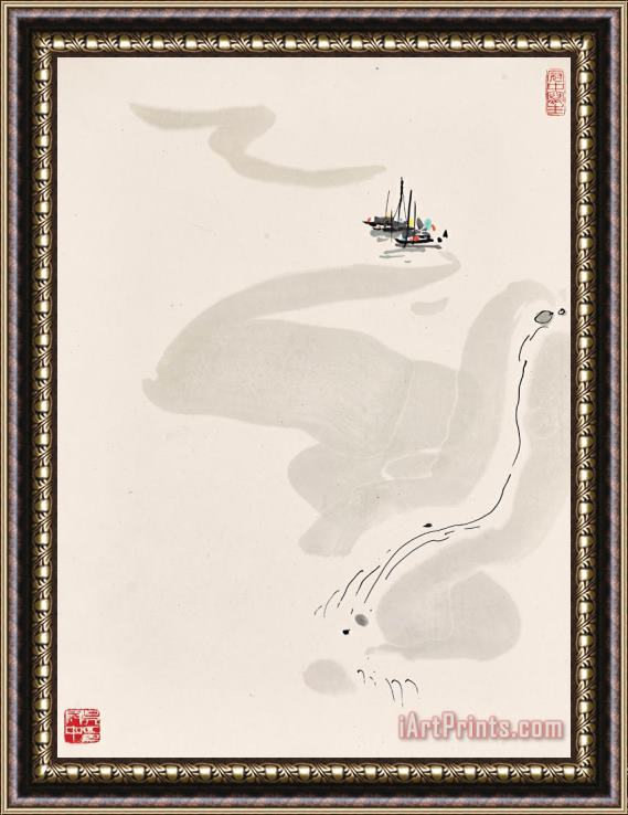 Wu Guanzhong Sailing Home Framed Painting
