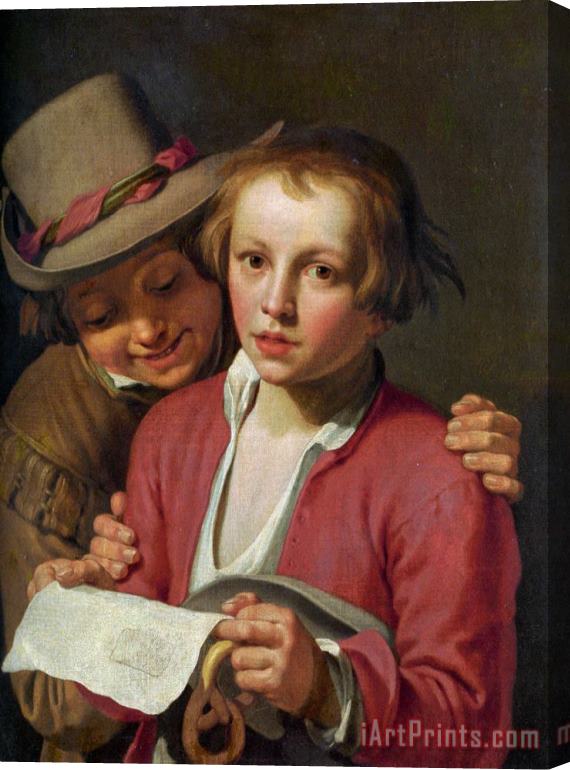 Abraham Bloemaert Two Boys Singing From Sheet of Paper Stretched Canvas Painting / Canvas Art