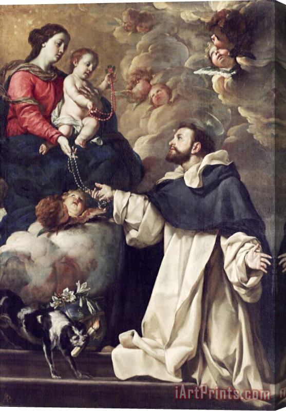 Acisclo Antonio Palomino de Castro y Velasco The Virgin Presenting The Rosary to Saint Dominic Stretched Canvas Print / Canvas Art