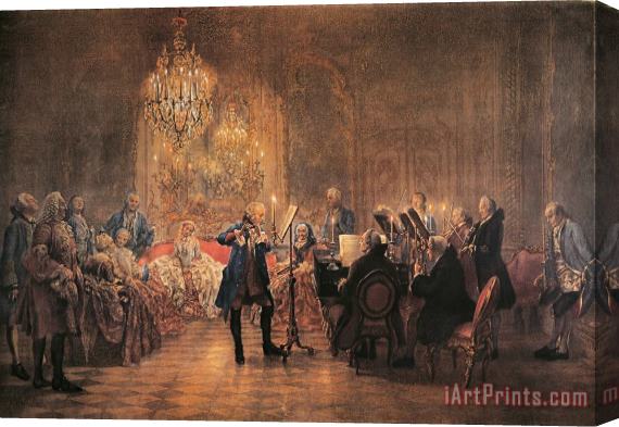Adolph Friedrich Erdmann von Menzel The Flute Concert Stretched Canvas Painting / Canvas Art