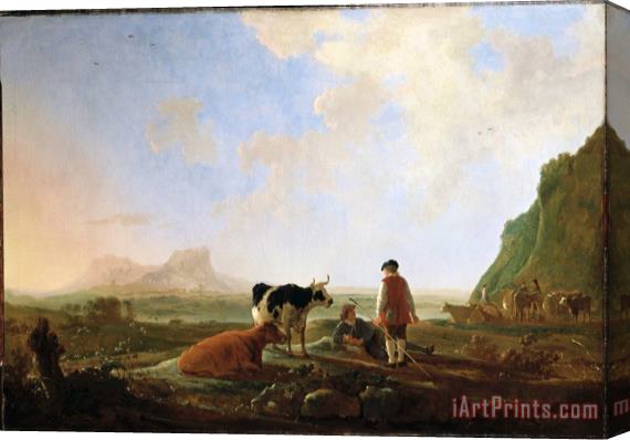 Aelbert Cuyp Herdsmen with Cows Stretched Canvas Print / Canvas Art
