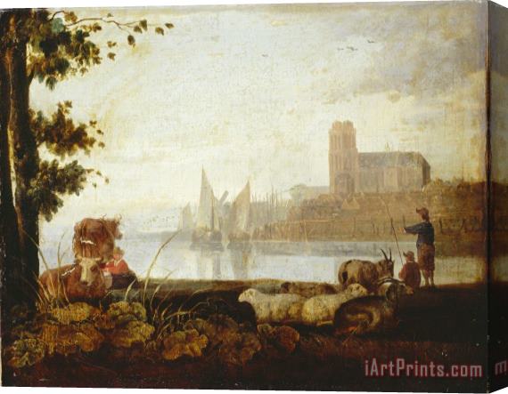 Aelbert Cuyp View on The Maas Stretched Canvas Print / Canvas Art
