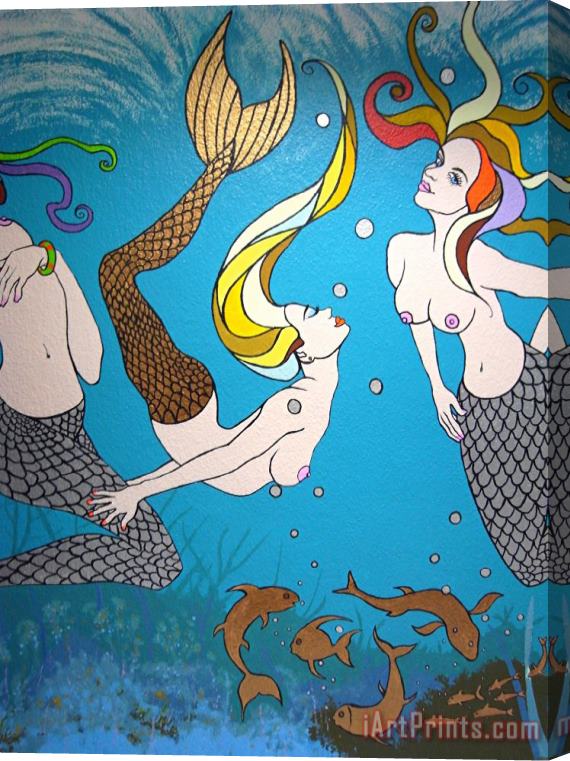 Agris Rautins Mermaids Stretched Canvas Painting / Canvas Art