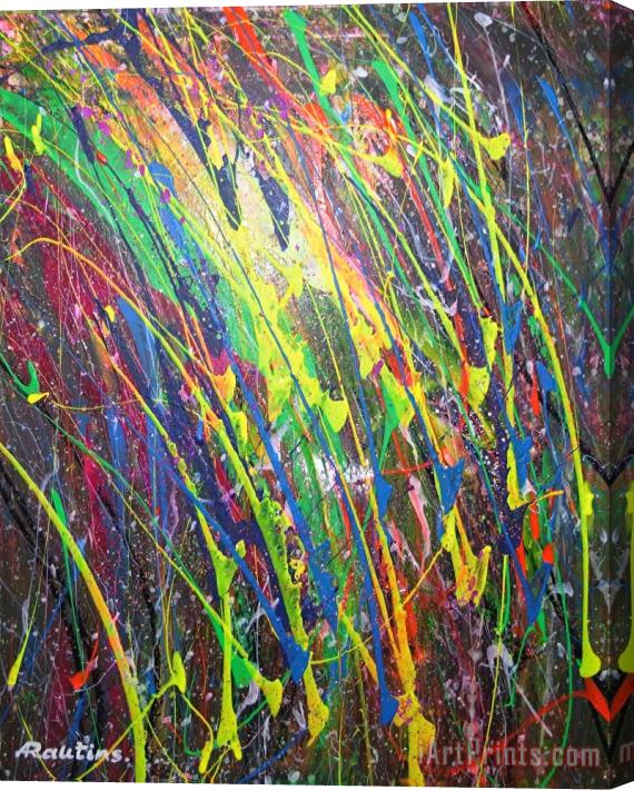 Agris Rautins Neonpainting 1-white light Stretched Canvas Print / Canvas Art