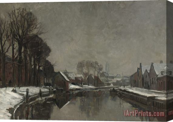 Albert Baertsoen A Belgian Town In Winter Stretched Canvas Print / Canvas Art