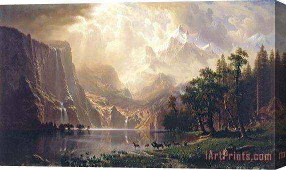 Albert Bierstadt Among The Sierra Nevada Mountains California Stretched Canvas Painting / Canvas Art