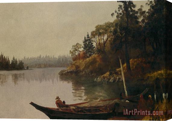 Albert Bierstadt Fishing on The Northwest Coast Stretched Canvas Print / Canvas Art