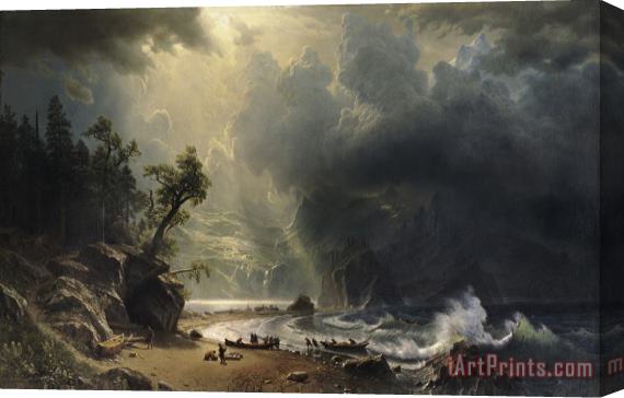 Albert Bierstadt Puget Sound on The Pacific Coast Stretched Canvas Print / Canvas Art