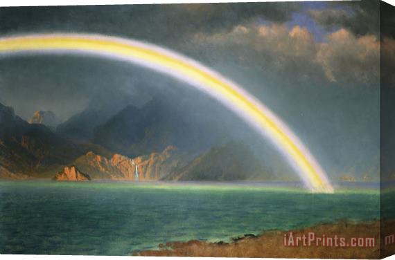 Albert Bierstadt Rainbow Over Jenny Lake Wyoming Stretched Canvas Print / Canvas Art