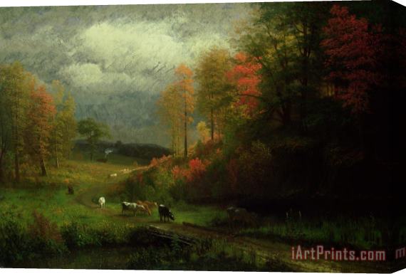 Albert Bierstadt Rainy Day in Autumn Stretched Canvas Print / Canvas Art