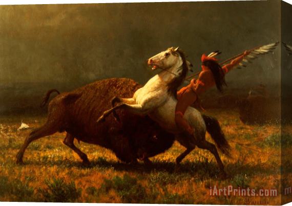Albert Bierstadt The Last of the Buffalo Stretched Canvas Painting / Canvas Art