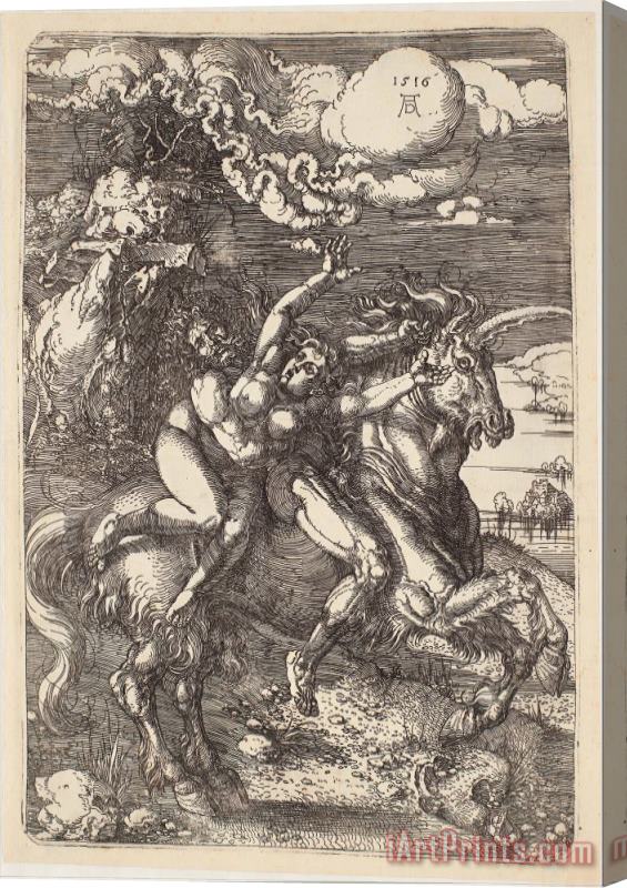Albrecht Durer Abduction of Proserpine on a Unicorn Stretched Canvas Print / Canvas Art