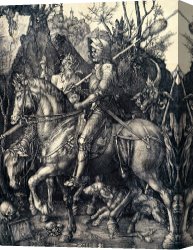 Death And Life Canvas Prints - Knight Death And The Devil by Albrecht Durer