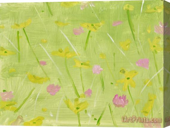 Alex Katz Field Flowers on Light Green Stretched Canvas Print / Canvas Art
