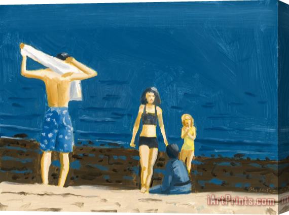 Alex Katz Four People with Towel Stretched Canvas Print / Canvas Art
