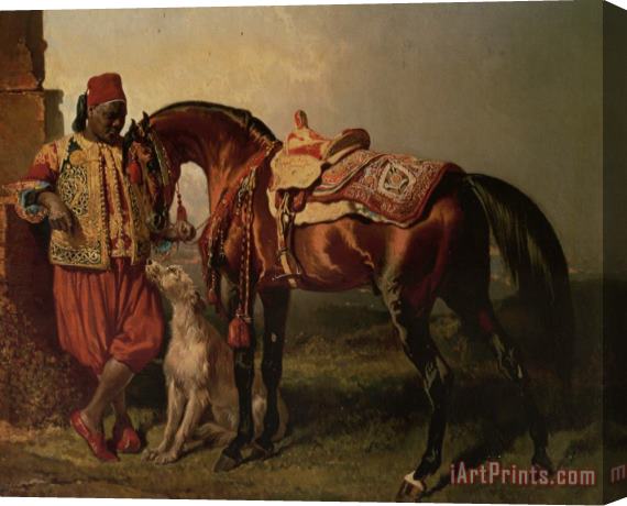 Alfred Dedreux African Groom Holding Stretched Canvas Painting / Canvas Art