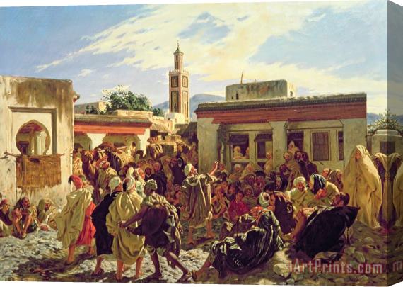 Alfred Dehodencq The Moroccan Storyteller Stretched Canvas Print / Canvas Art