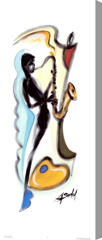 alfred gockel Sax Player Stretched Canvas Painting / Canvas Art