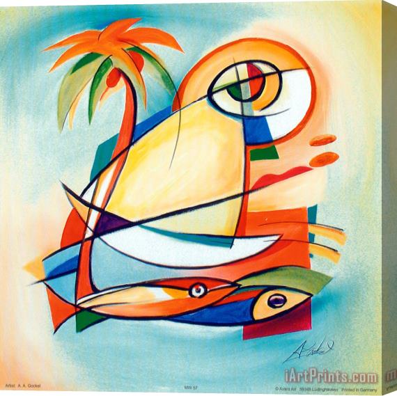alfred gockel Sun Fish I Stretched Canvas Print / Canvas Art