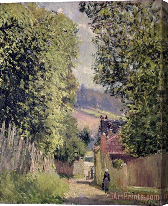 Alfred Sisley A Road in Louveciennes Stretched Canvas Painting / Canvas Art