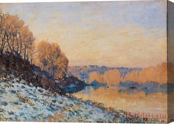 Alfred Sisley Port Marly White Frost Stretched Canvas Print / Canvas Art