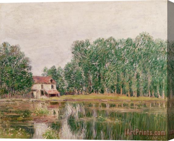 Alfred Sisley The Banks of the Canal at Moret Sur Loing Stretched Canvas Painting / Canvas Art