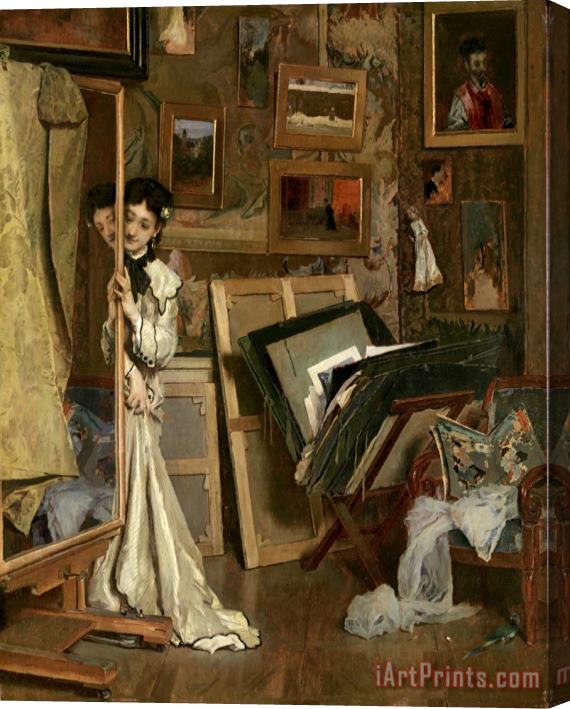 Alfred Stevens The Psyche (my Studio) Stretched Canvas Print / Canvas Art
