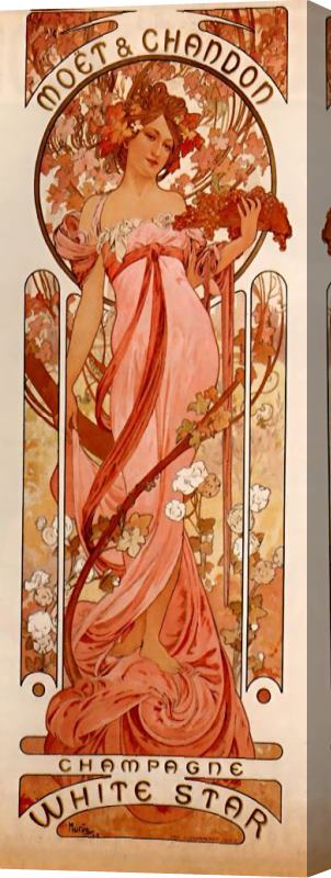 Alphonse Maria Mucha Moët & Chandon White Star Stretched Canvas Painting / Canvas Art