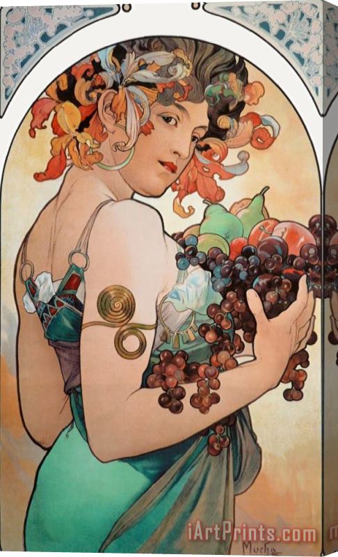 Alphonse Marie Mucha Fruit Stretched Canvas Print / Canvas Art