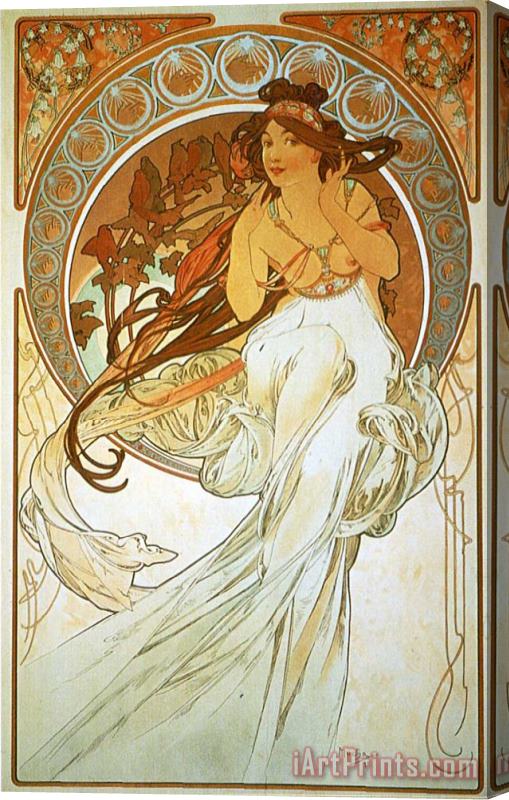 Alphonse Marie Mucha Poetry II Stretched Canvas Painting / Canvas Art