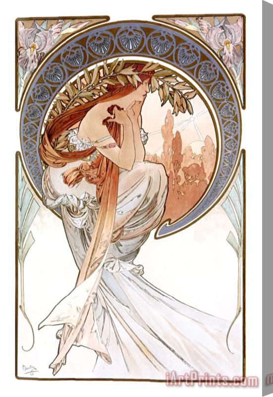 Alphonse Marie Mucha Poetry Stretched Canvas Print / Canvas Art