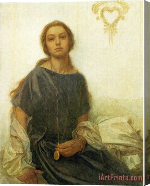 Alphonse Marie Mucha Portrait of Jaroslava Stretched Canvas Print / Canvas Art