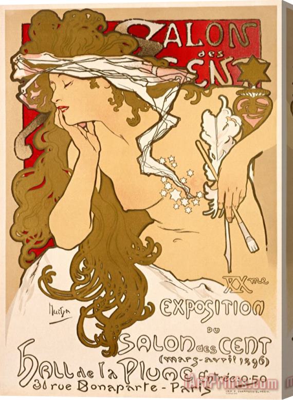 Alphonse Marie Mucha Salon Des Cent 1896 Stretched Canvas Print / Canvas Art