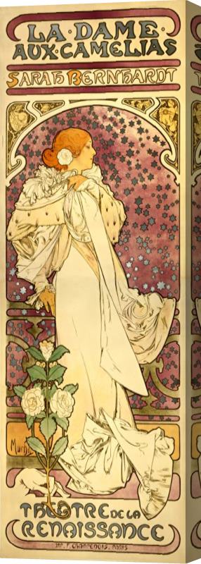 Alphonse Marie Mucha The Lady of The Camellias 1896 Stretched Canvas Painting / Canvas Art