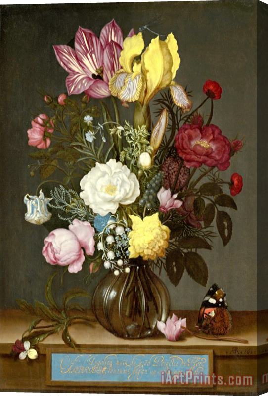 Ambrosius Bosschaert the Elder Bouquet of Flowers in a Glass Vase Stretched Canvas Print / Canvas Art
