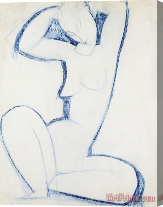 Amedeo Modigliani Blue Caryatid II Stretched Canvas Print / Canvas Art