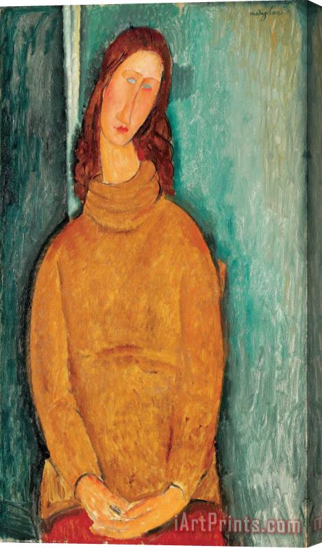Amedeo Modigliani Portrait of Jeanne Hebuterne Stretched Canvas Print / Canvas Art