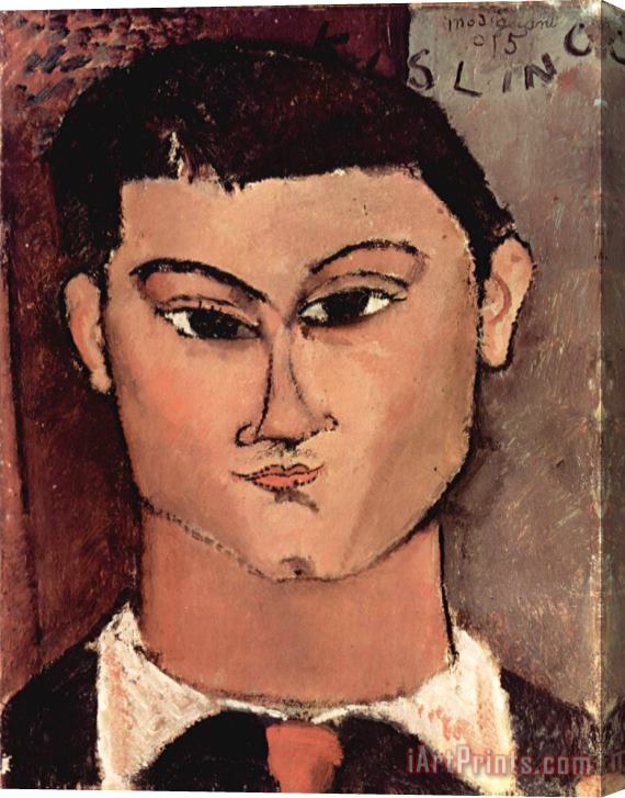 Amedeo Modigliani Portrait of Moise Kiesling, 1915 Stretched Canvas Print / Canvas Art
