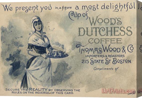 American School Maid Serving Coffee Advertisement For Woods Duchess Coffee Boston Stretched Canvas Painting / Canvas Art