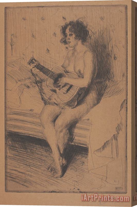 Anders Zorn The Guitar Player Stretched Canvas Painting / Canvas Art