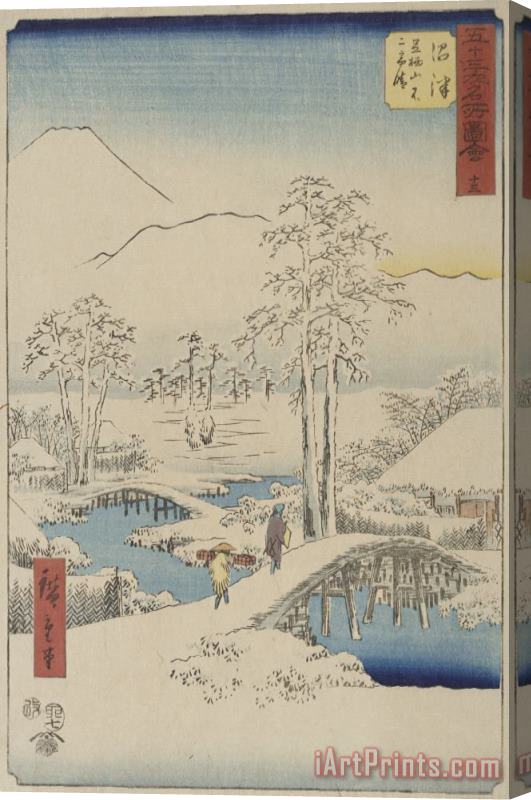 Ando Hiroshige Mt. Fuji And Mt. Ashigara From Numazu From The Series Vertical Tokaido Stretched Canvas Print / Canvas Art