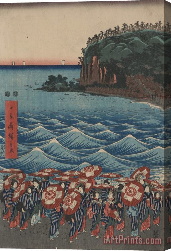 Ando Hiroshige Opening Celebration of Benzaiten Shrine at Enoshima Stretched Canvas Painting / Canvas Art