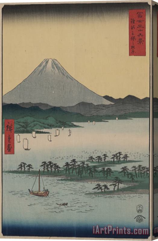 Ando Hiroshige Pine Beach at Miho in Suruga Stretched Canvas Print / Canvas Art